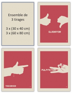 TAXI DRIVER - PULP FICTION - GLADIATOR - 1 Film - 1 Symbole par Jeff 